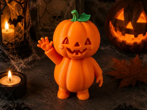Adorno temático: Waving Pumpkin Pal – Cute Halloween Decoration — referencia de MakerWorld