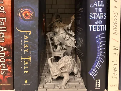 The Half-Wit Wizard (Modular Book Nook)
