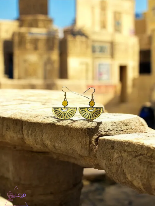 Egyptian fan earrings