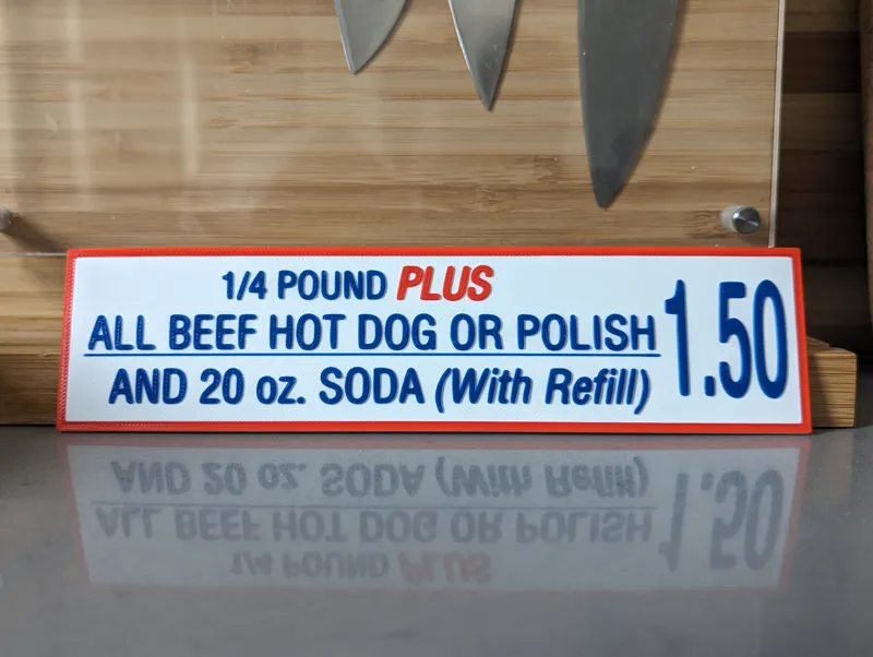 Costco Hotdog Sign