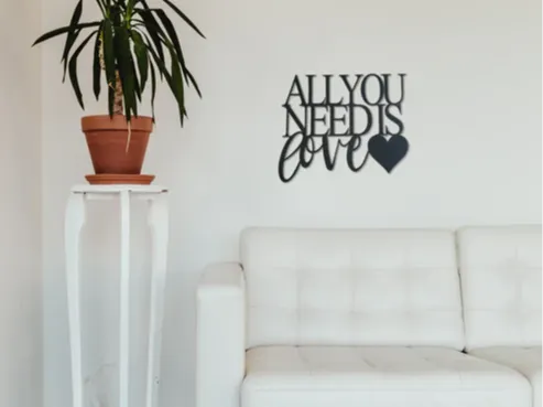 2D wall art all you need is love