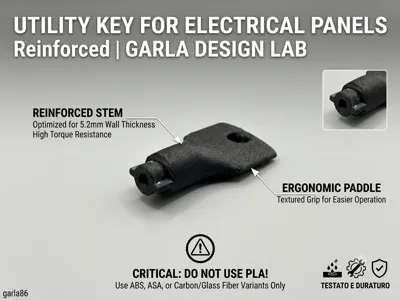 Electrical Panel Utility Key | Standard 12mm
