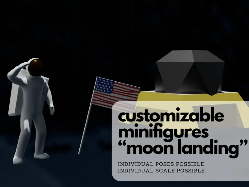 H0 Scale Minifigures "Moon landing"