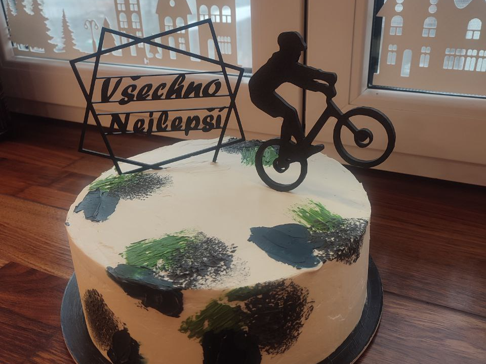 Cake Topper – Bicycle / Cyclist Silhouette