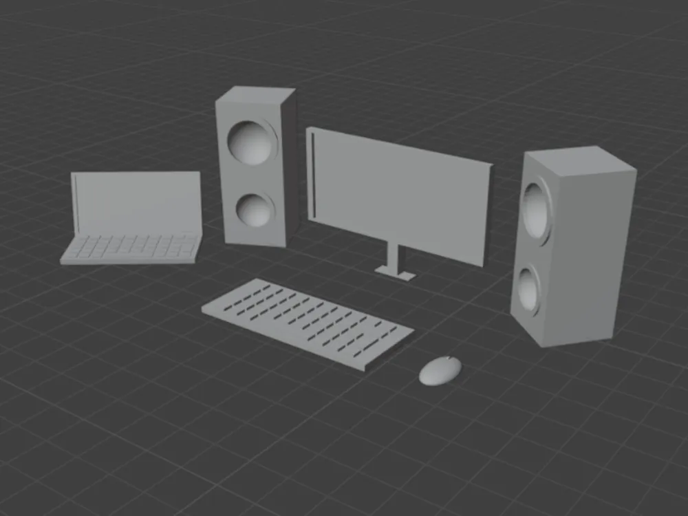 Computer setup models decoration - Free 3D Print Model - MakerWorld