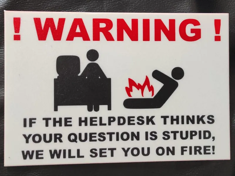 Helpdesks final warning