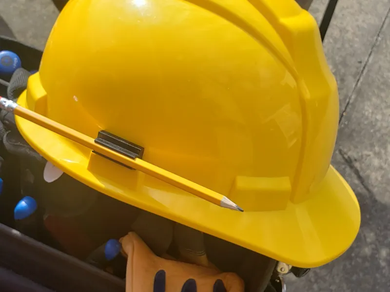 Hard hat pencil holder