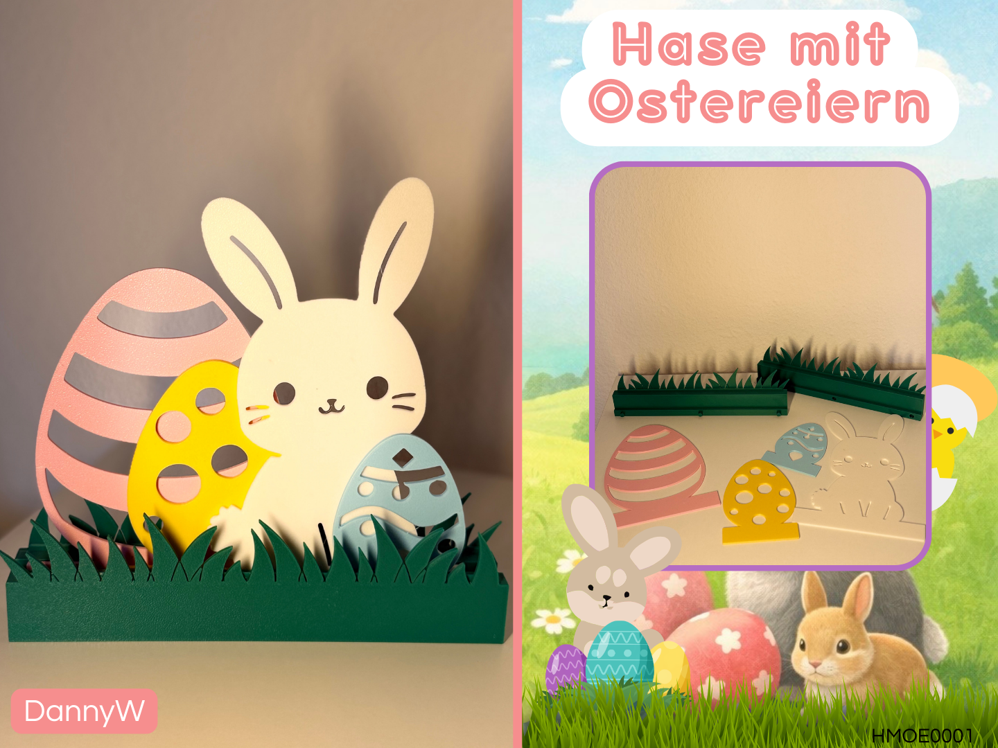 Hase mit Ostereiern - Dekohalter