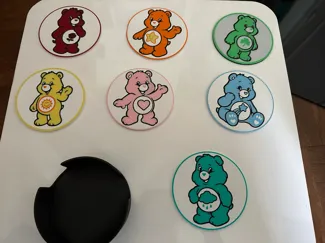 7 Sous-verres Bisounours / Care Bears Coasters 