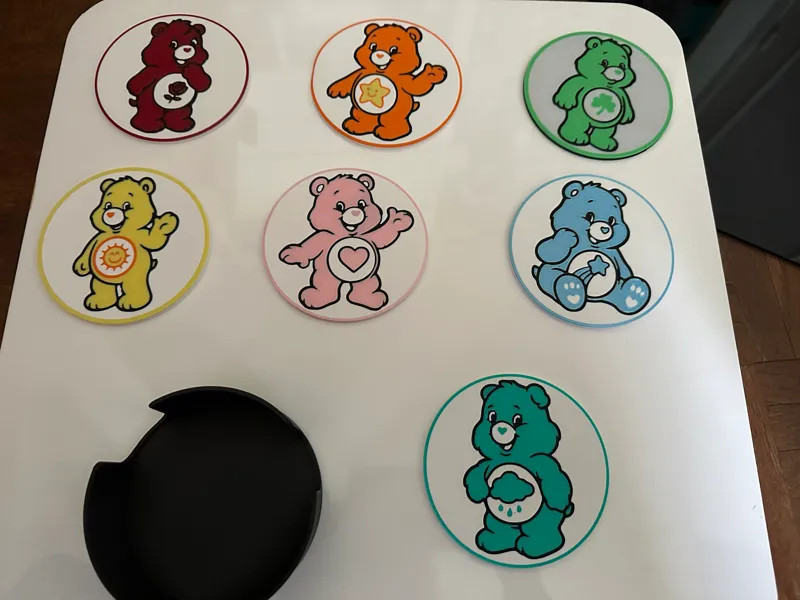 7 Sous-verres Bisounours / Care Bears Coasters 