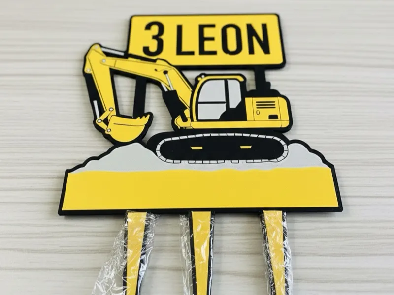 Personalisierten Bagger Cake Topper Baustelle