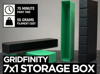 Gridfinity 7x1, 1x7 Storage Box