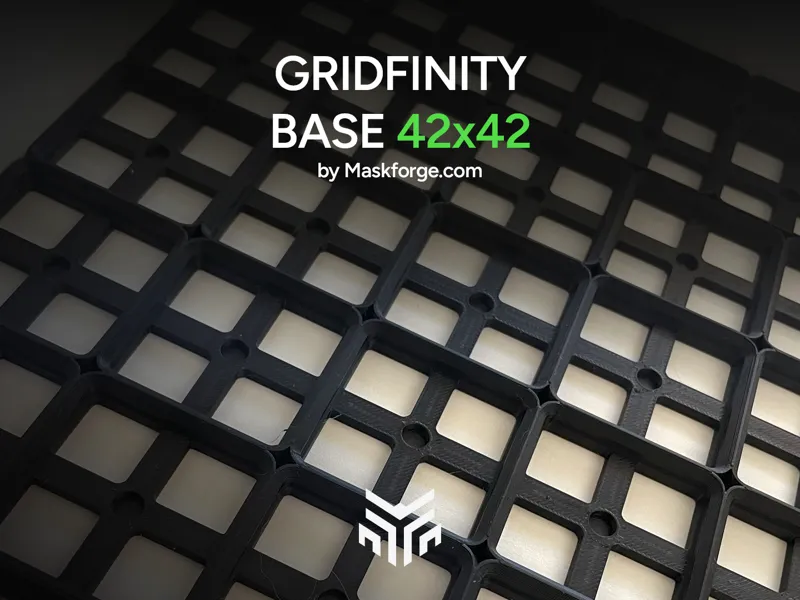 Gridfinity 42×42 Base w/ Full & Half Box