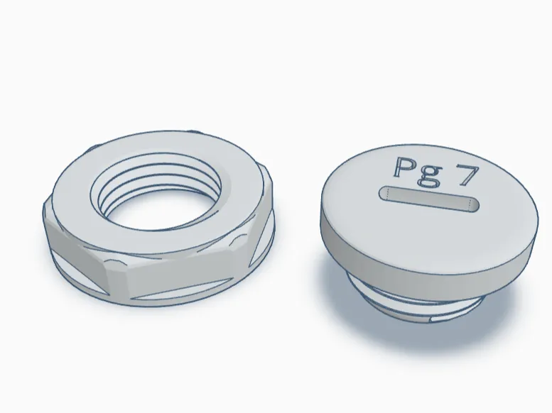 Pg7 Cable Gland Blanking Plug and counternut