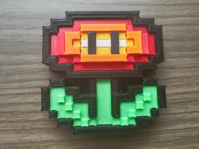 Fire Flower 3D pixelart