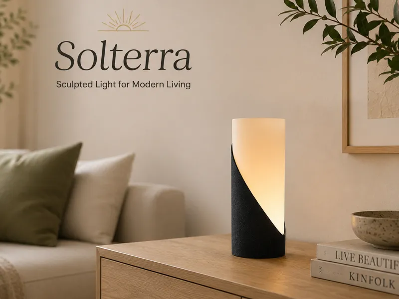 Solterra Modern 3D Printed Table Lamp