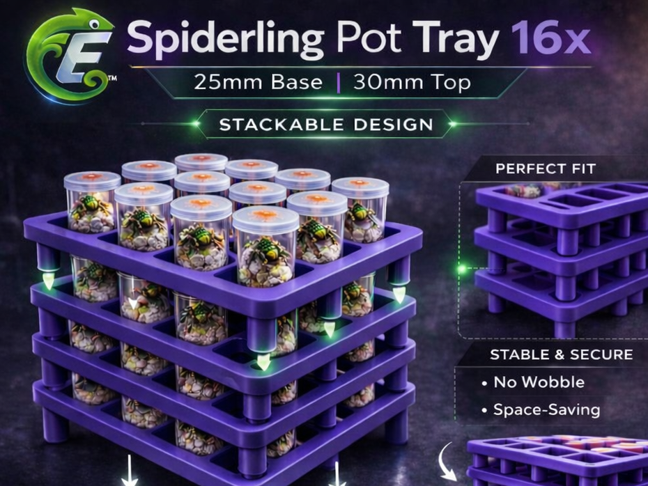 Spiderling Pot Tray 16x Stackable 25/30mm