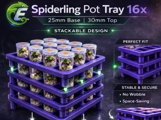 Spiderling Pot Tray 16x Stackable 25/30mm