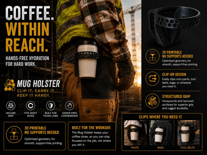 Mug Holster – Clip-On Cup & Mug Holder 