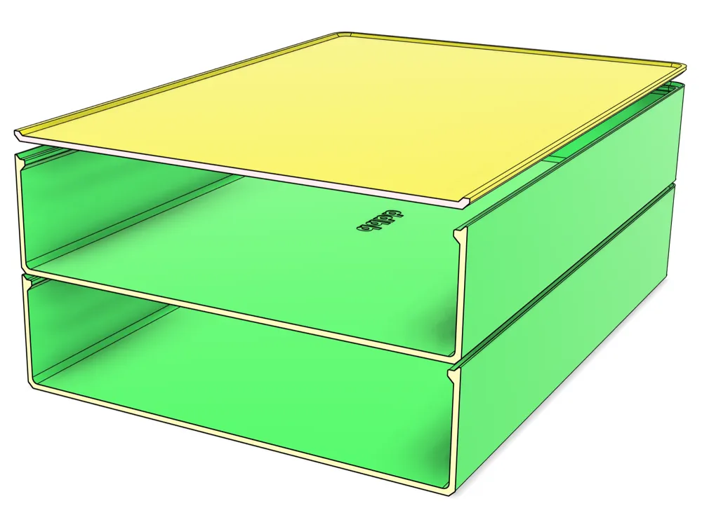 Fully Customizable Stackable Box (with lid) - Length, Width, Height, and Rounded Corners ...