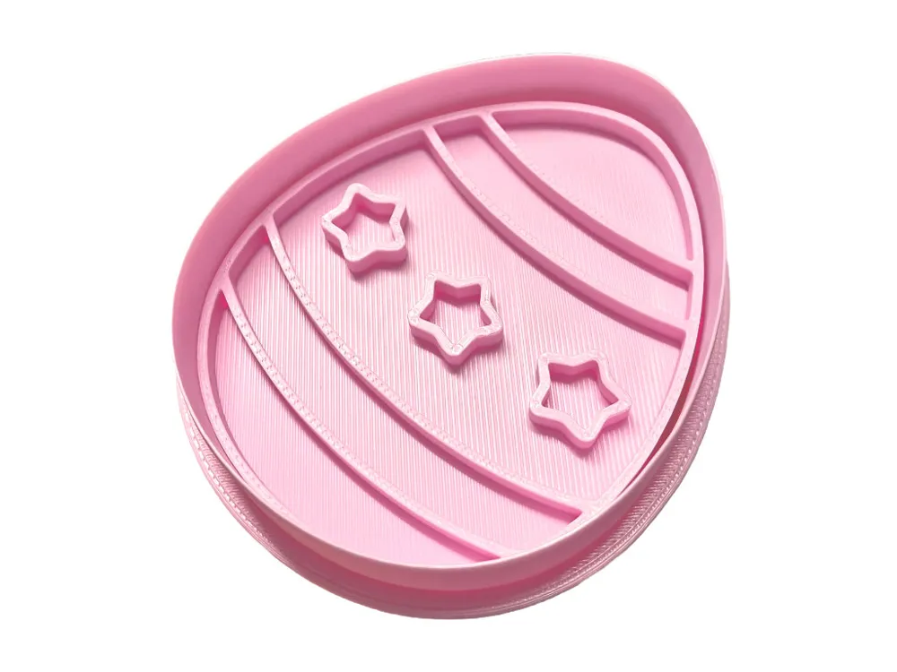 Easter Egg Cookie Cutter with Stars - 3 sizes - Free 3D Print Model ...