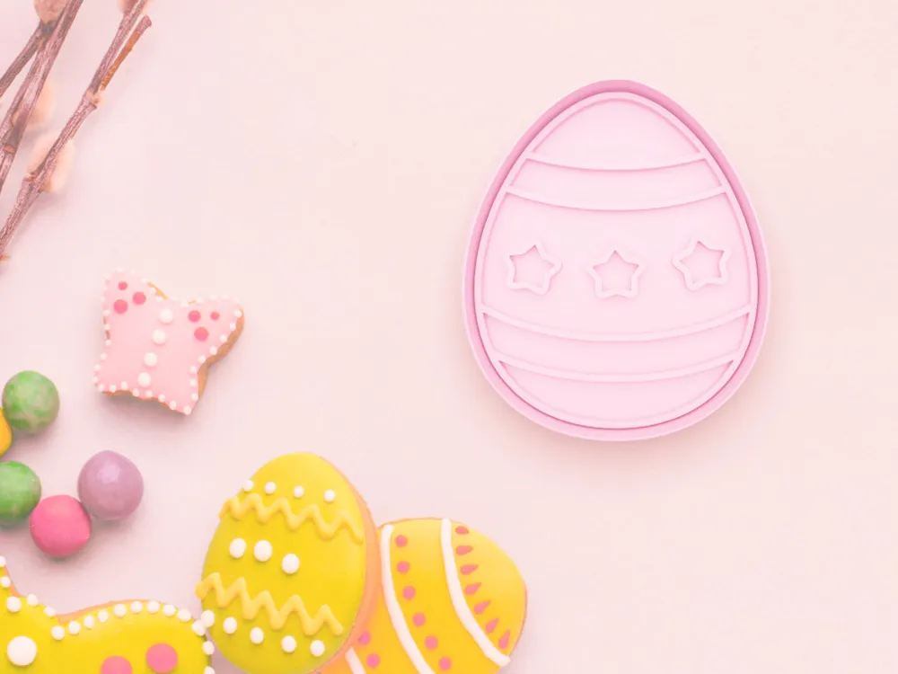 Easter Egg Cookie Cutter with Stars - 3 sizes - Free 3D Print Model ...