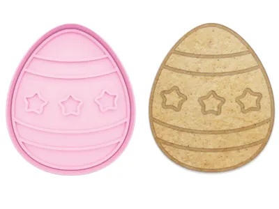 Easter Egg Cookie Cutter with Stars - 3 sizes