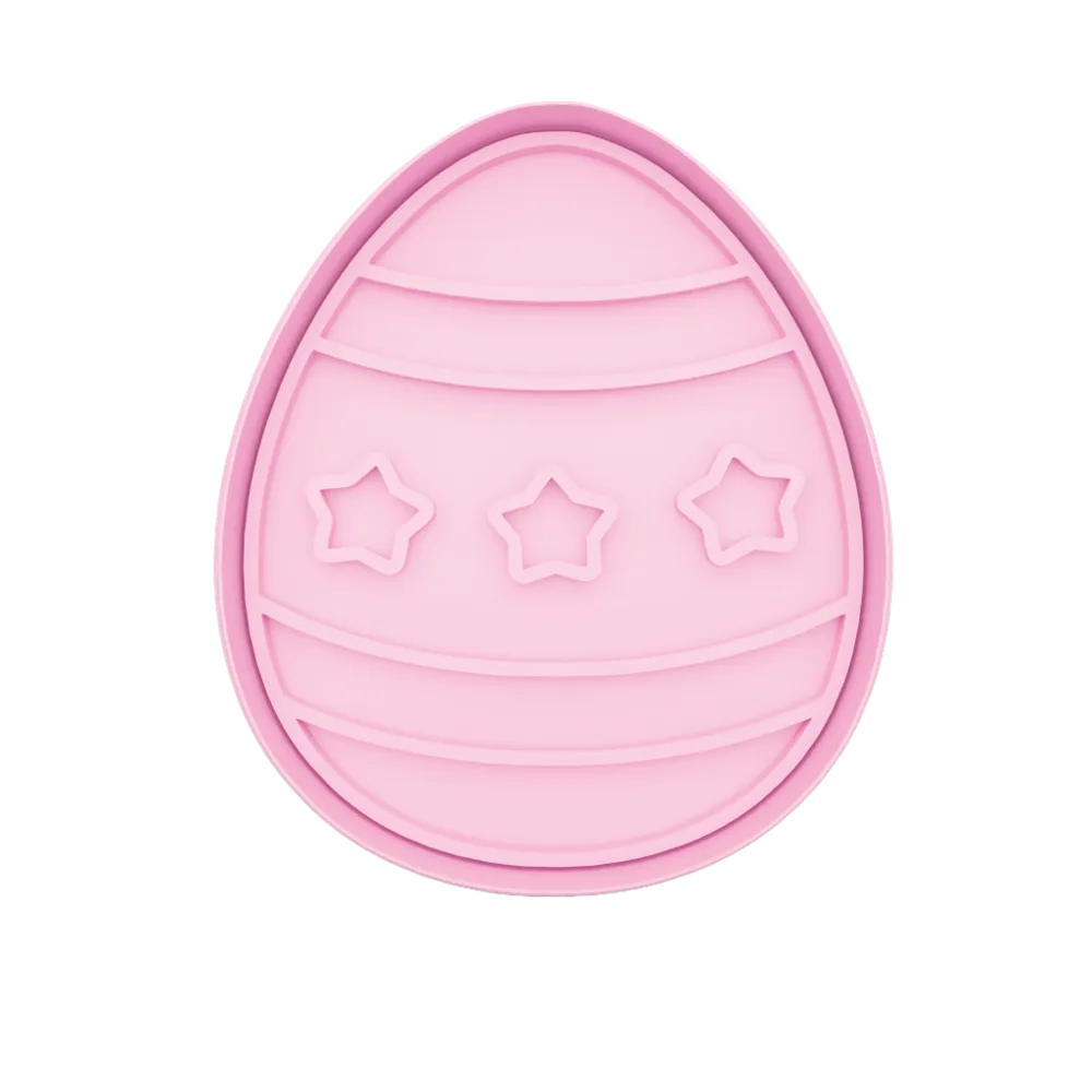 Easter Egg Cookie Cutter with Stars - 3 sizes - Free 3D Print Model ...