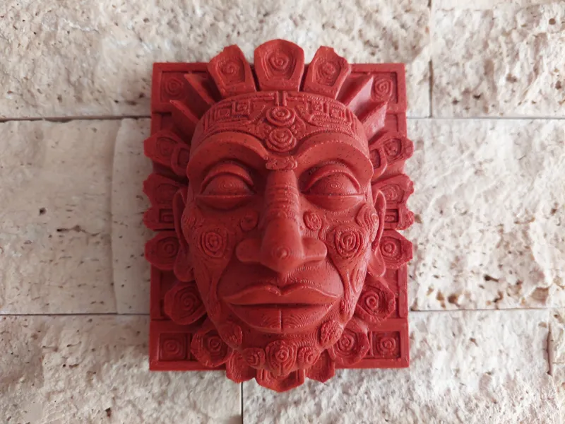Mayan Face Sculpture-Ancient Inspired 3D Print v8