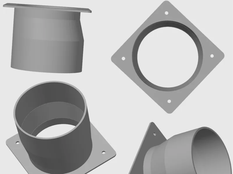Adapter for fnatr riser vent. Convert to 80mm duct