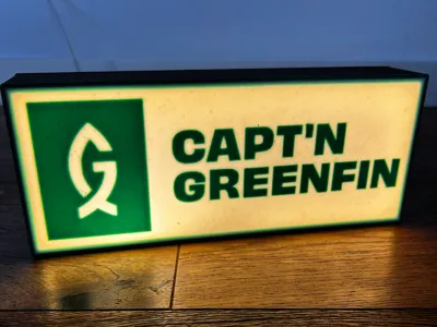 Lightbox Capt'n Greenfin - Logo 250x100x40 mm