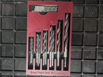 Gridfinity - Imperial Bradpoint Drill Bits
