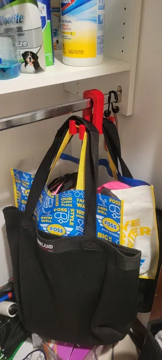 Reusable Bag Hanger for Ovular Rod
