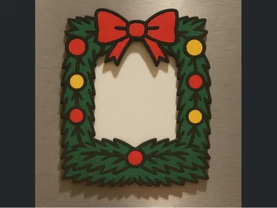 Christmas Wreath Photo Magnet (Instax Mini)