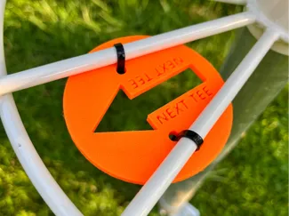 Disc Golf Basket Next Tee Sign