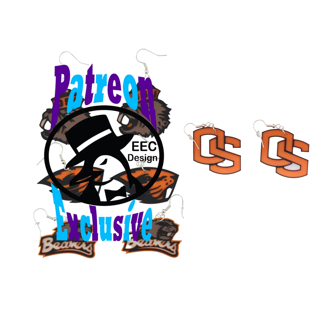 Oregon State Beavers Earrings view 2