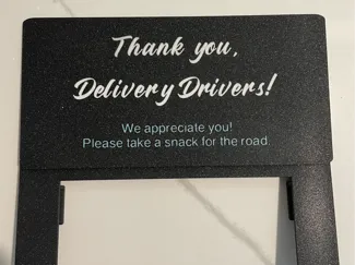 Delivery Driver Snack Cart Sign