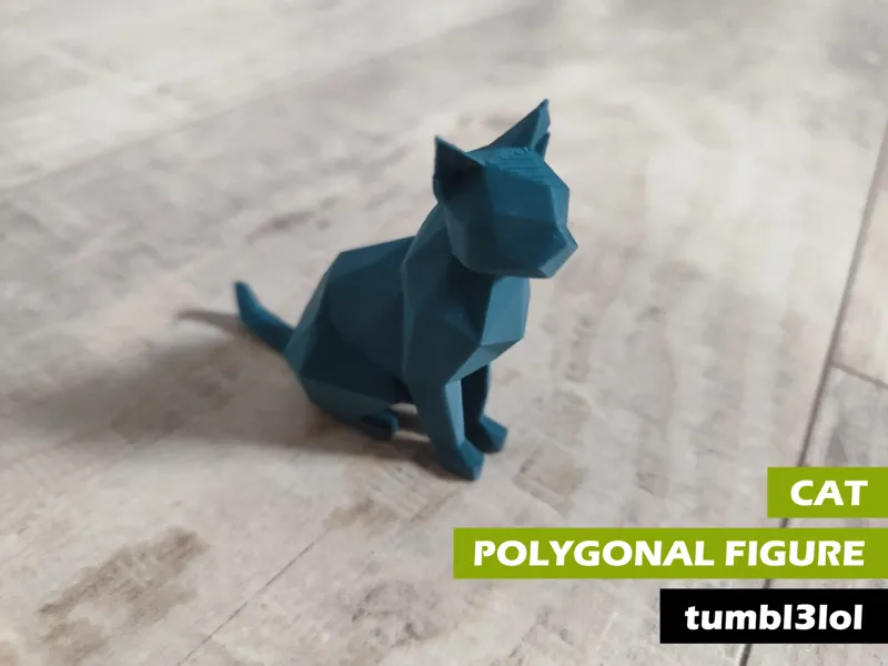 Polygonal figure of a cat