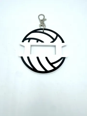 Accesorio para sujetar ligas de cabello: Volleyball: Hair Tie Holder Bag Tag — vista de referencia 2