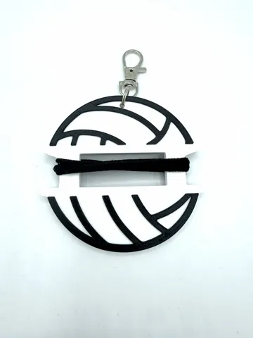 Accesorio para sujetar ligas de cabello: Volleyball: Hair Tie Holder Bag Tag — vista de referencia 4
