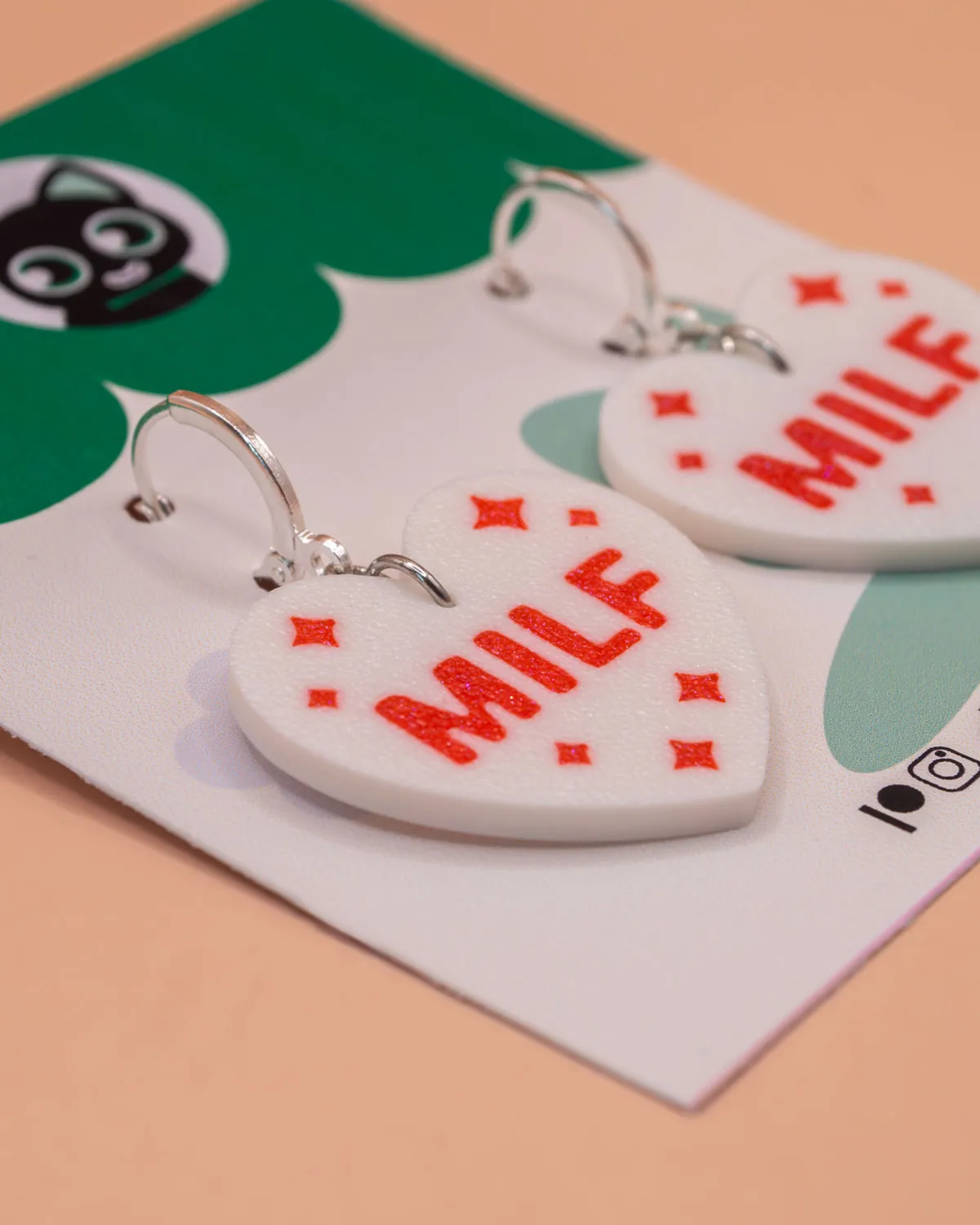MILF EARRINGS - meme earrings with inscription view 3