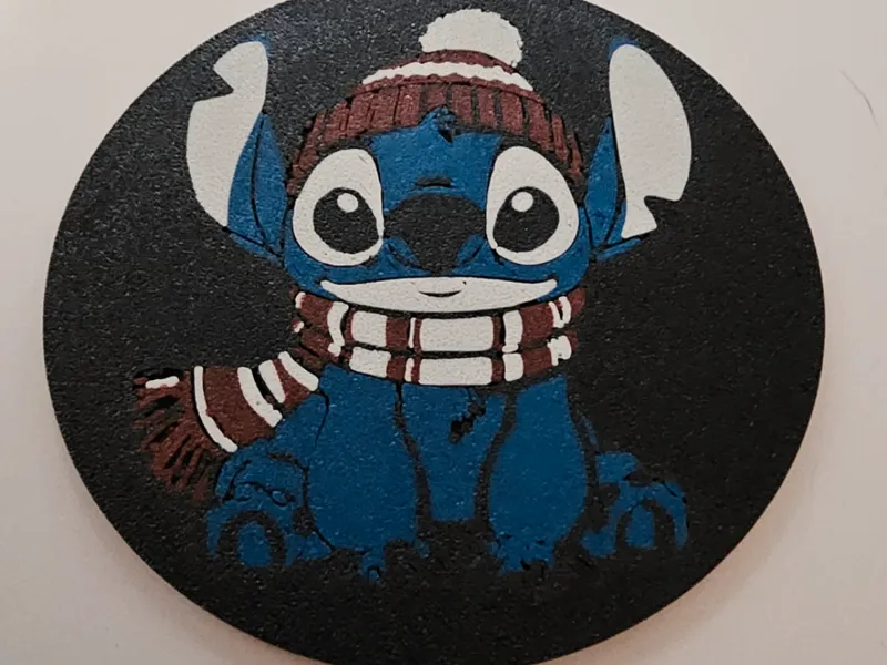 Cute Christmas Stitch Coaster