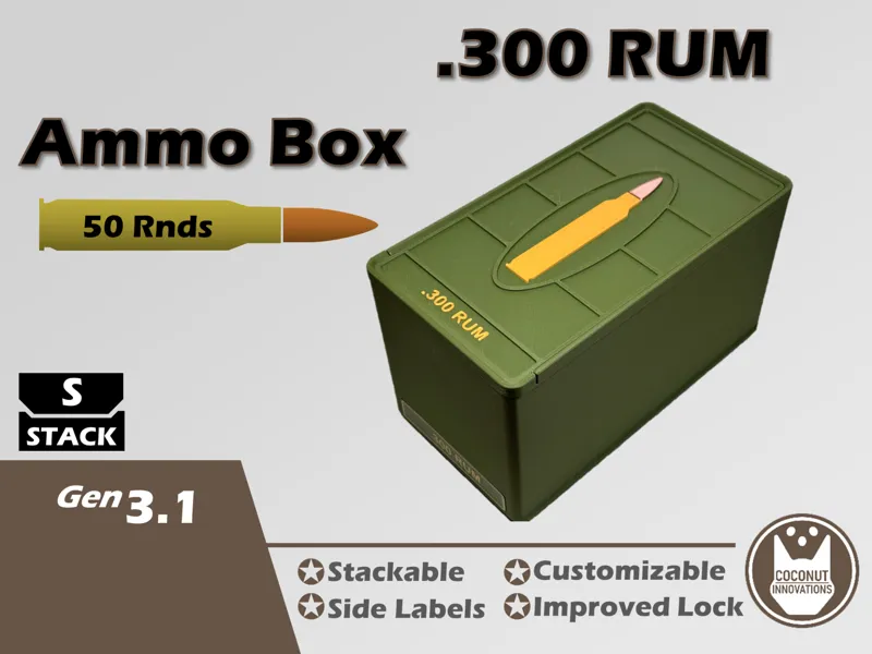 Ammo Storage Box - .300 RUM - 50 Rounds