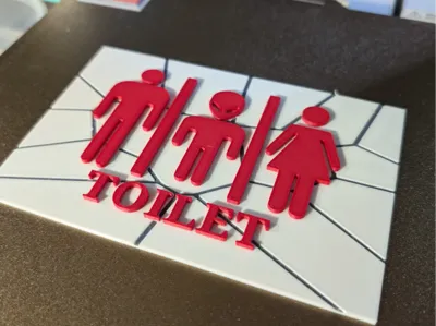 Toilet door sign