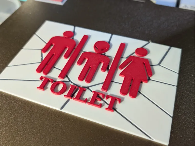 Toilet door sign
