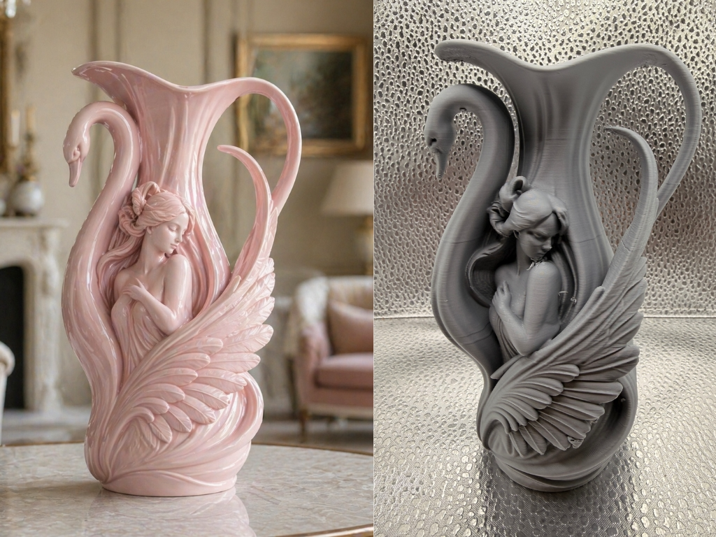 Swan Princess Vase Romantic Elegant Decor