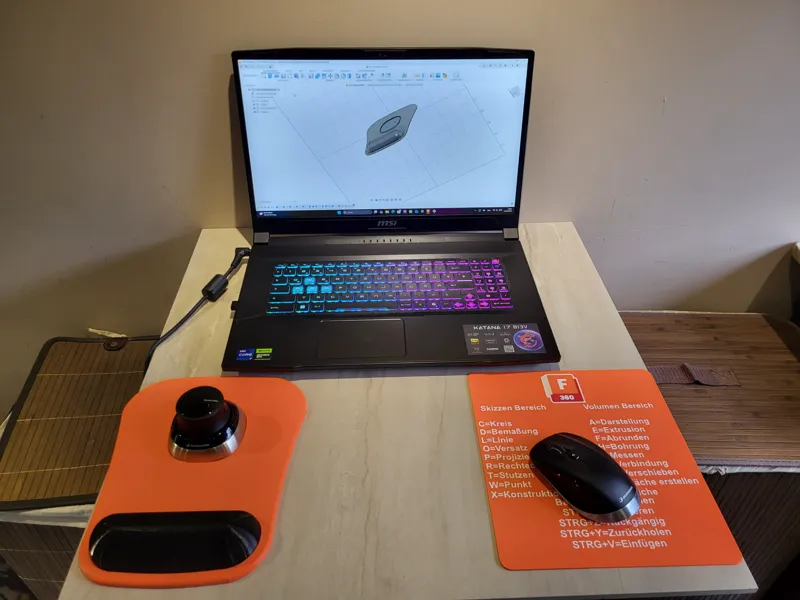 Space Mouse Pad mit TPU Handauflage
