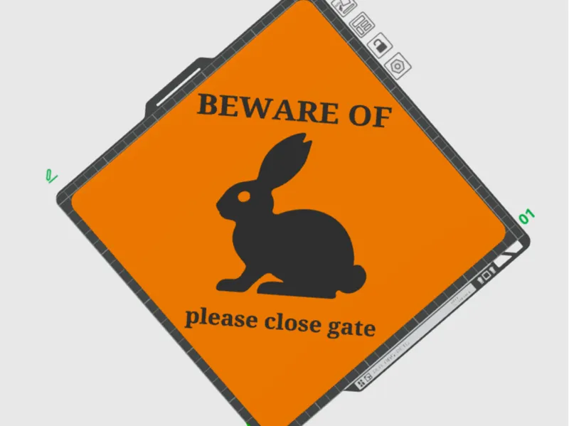 NO AMS NEEDED Beware of bunny sign