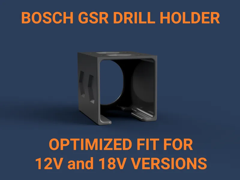 Drill holder optimized for Bosch Blue 12V and 18V
