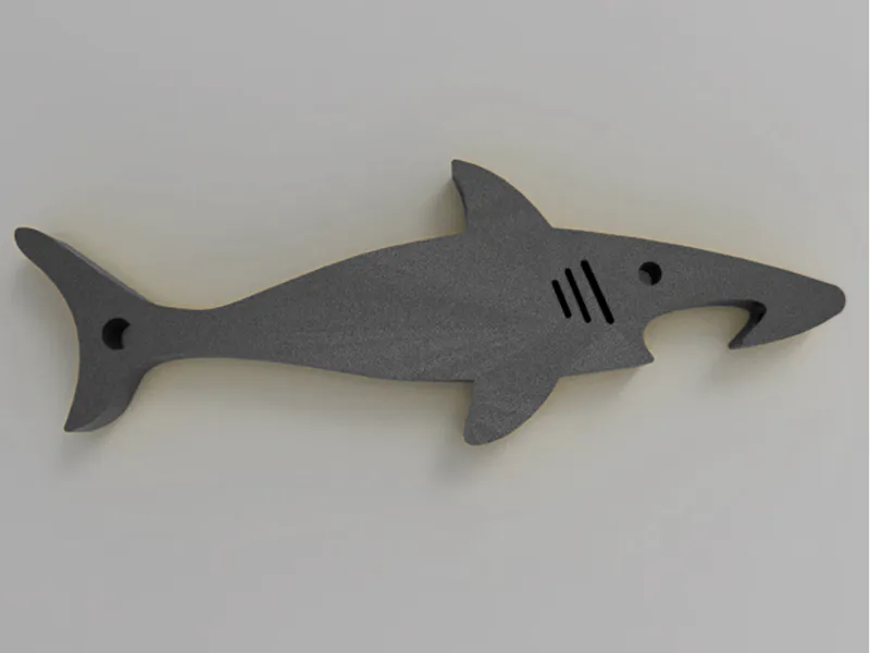 Shark bottle opener keychain